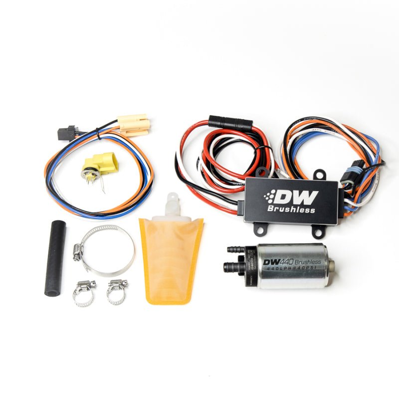DeatschWerks 94-98 Nissan 240SX 440lph In-Tank Brushless Fuel Pump w/9-0913 Instl kit/C102 Contrllr - Crew Original