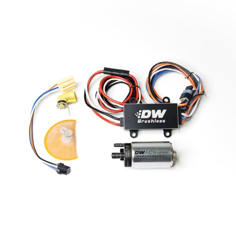 DeatschWerks DW440 440lph Brushless Fuel Pump w/ PWM Controller & Install Kit 99-04 Ford Mustang GT - Crew Original