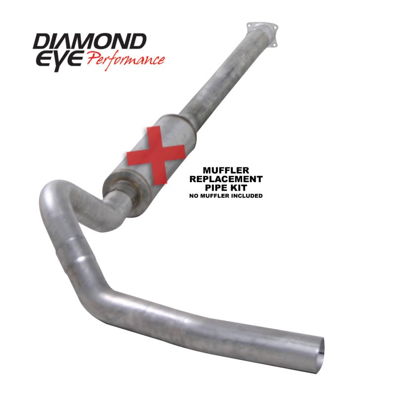 Diamond Eye KIT 4in CB MFLR RPLCMENT PIPE SGL AL: 01-05 CHEVY/GMC 6.6L 2500/3500 - Crew Original