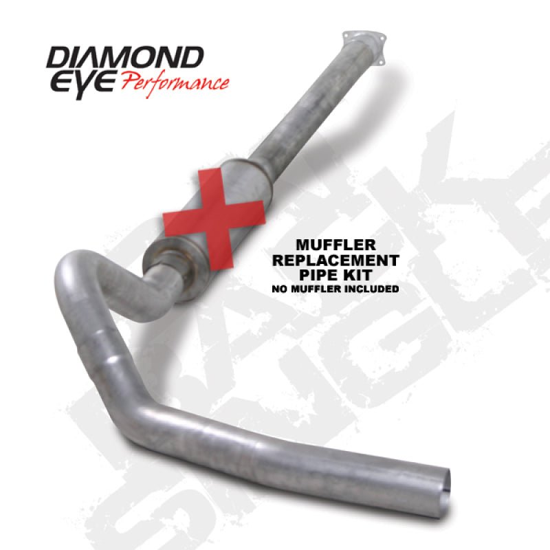 Diamond Eye KIT 4in CB MFLR RPLCMENT PIPE SGL AL: 01-05 CHEVY/GMC 6.6L 2500/3500 - Crew Original
