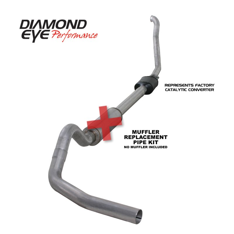 Diamond Eye KIT 4in MFLR RPLCMENT PIPE TB SGL ALUM 94-97 5 7 3L F250/F350 PWRSTROKE NFS W CARB STDS - Crew Original