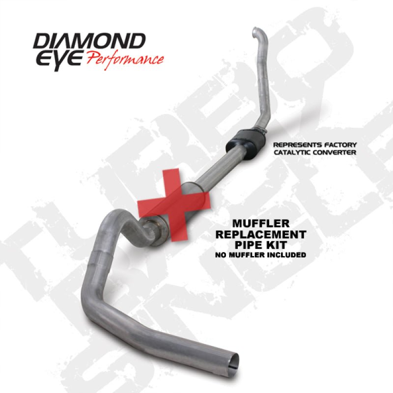 Diamond Eye KIT 4in MFLR RPLCMENT PIPE TB SGL ALUM 94-97 5 7 3L F250/F350 PWRSTROKE NFS W CARB STDS - Crew Original