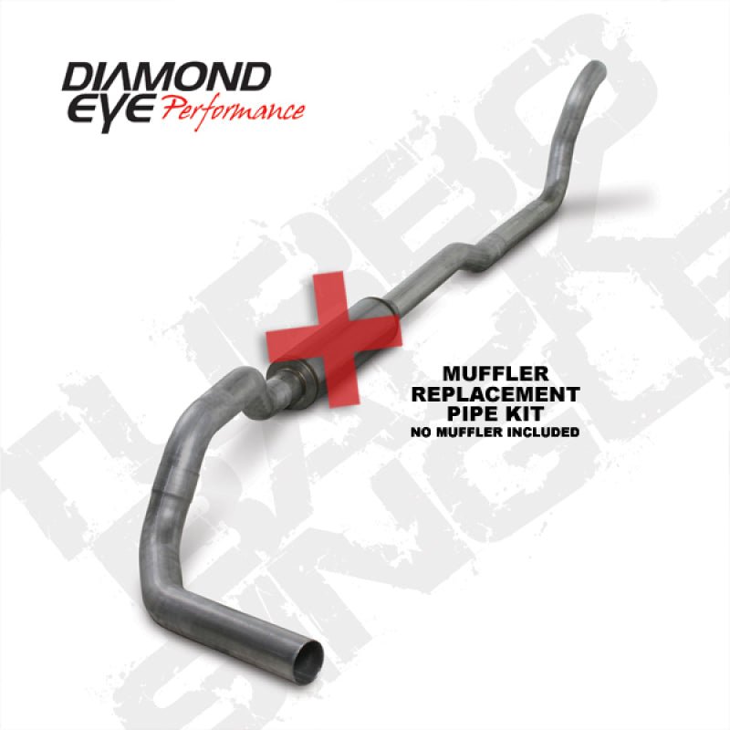 Diamond Eye KIT 4in TB MFLR RPLCMENT PIPE SGL AL: 2-WHEEL DRIVE ONLY 89-93 DODGE CUMMINS 5.9L - Crew Original