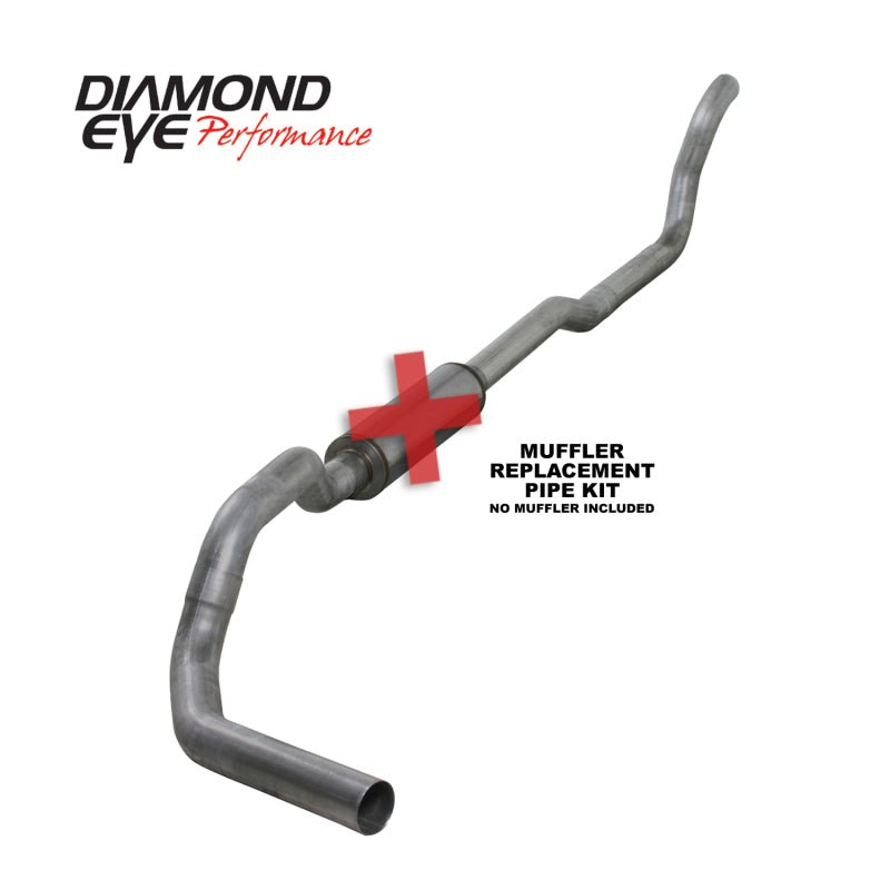 Diamond Eye KIT 4in TB MFLR RPLCMENT PIPE SGL AL: 2-WHEEL DRIVE ONLY 89-93 DODGE CUMMINS 5.9L - Crew Original
