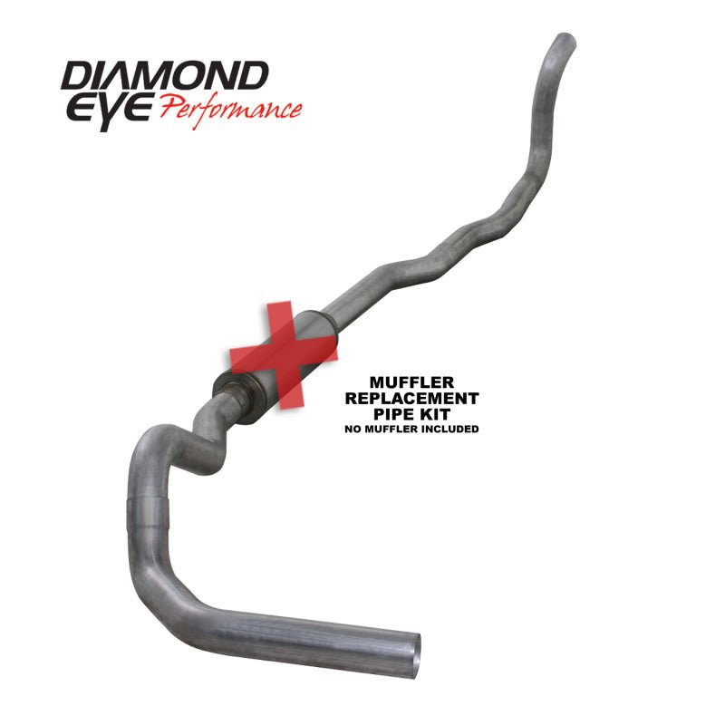 Diamond Eye KIT 4in TB MFLR RPLCMENT PIPE SGL AL: 89-93 DODGE CUMMINS 5.9L - Crew Original