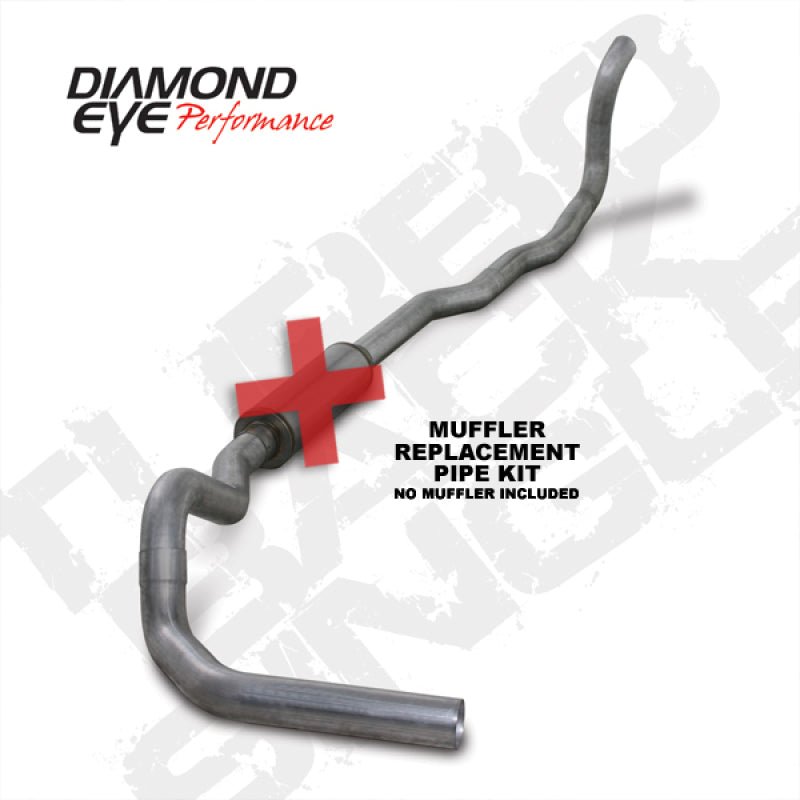 Diamond Eye KIT 4in TB MFLR RPLCMENT PIPE SGL AL: 89-93 DODGE CUMMINS 5.9L - Crew Original