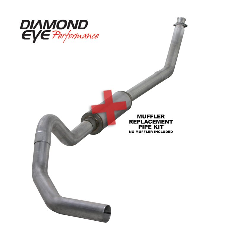 Diamond Eye KIT 4in TB MFLR RPLCMENT PIPE SGL AL: 94-02 DODGE CUMMINS 5.9L - Crew Original