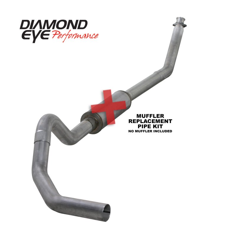 Diamond Eye KIT 4in TB MFLR RPLCMENT PIPE SGL AL: 94-02 DODGE CUMMINS 5.9L - Crew Original