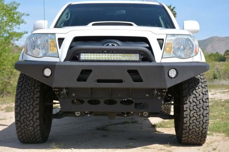 DV8 Offroad 05-15 Toyota Tacoma Front Bumper Winch Ready - Black Powdercoat - Crew Original