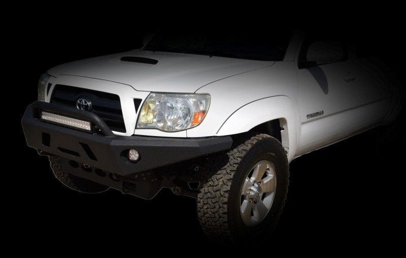 DV8 Offroad 05-15 Toyota Tacoma Front Bumper Winch Ready - Black Powdercoat - Crew Original