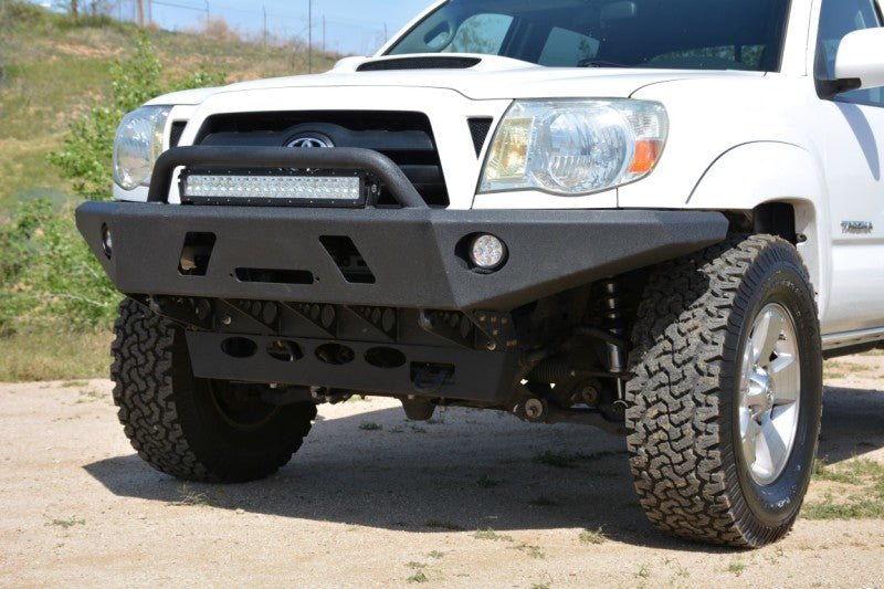 DV8 Offroad 05-15 Toyota Tacoma Front Bumper Winch Ready - Black Powdercoat - Crew Original