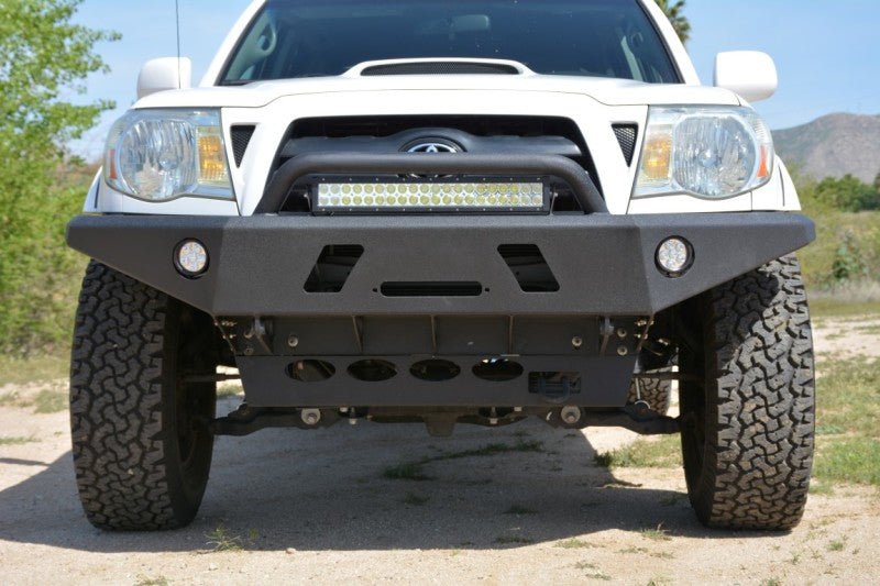 DV8 Offroad 05-15 Toyota Tacoma Front Bumper Winch Ready - Black Powdercoat - Crew Original