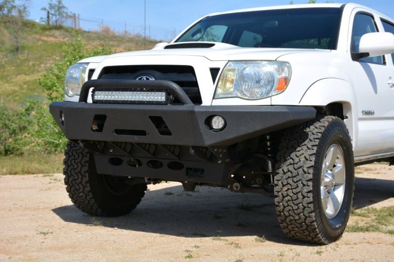 DV8 Offroad 05-15 Toyota Tacoma Front Bumper Winch Ready - Black Powdercoat - Crew Original