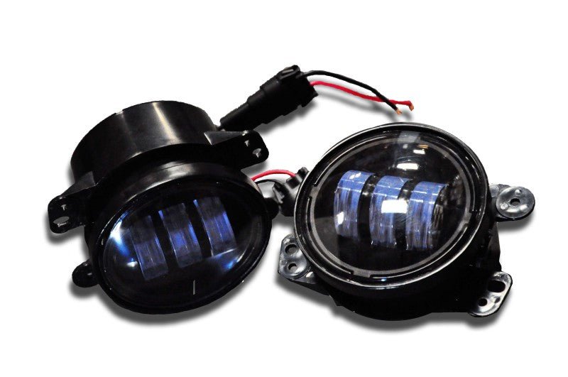 DV8 Offroad 07-18 Jeep Wrangler JK 4in 30W LED Replacement Fog Lights - Crew Original