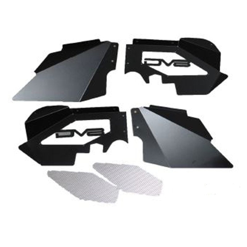 DV8 Offroad 07-18 Jeep Wrangler JK Front Aluminum Inner Fender - Black - Crew Original