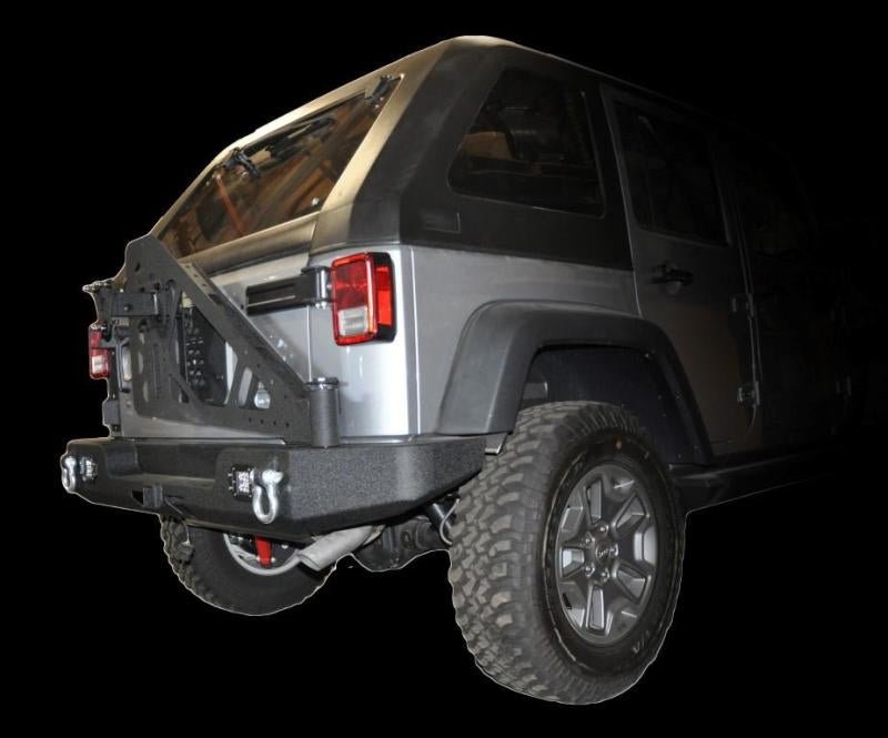DV8 Offroad 07-18 Jeep Wrangler JK Full Length Rear Bumper w/ Light Holes - Crew Original