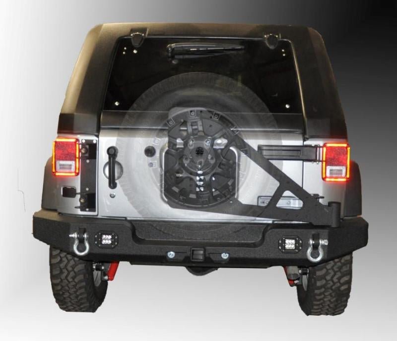 DV8 Offroad 07-18 Jeep Wrangler JK Full Length Rear Bumper w/ Light Holes - Crew Original