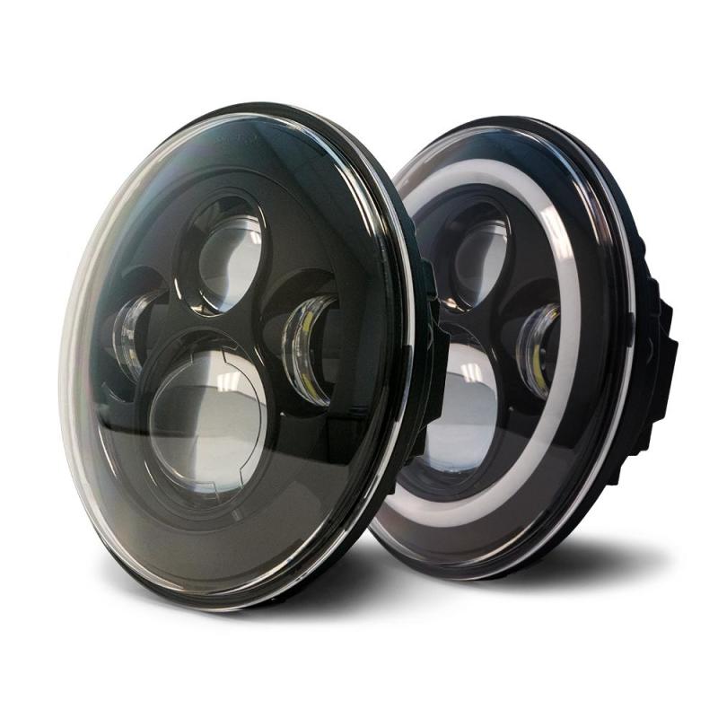 DV8 Offroad 07-18 Jeep Wrangler JK LED Projector Headlights w/ Angel Eyes - Crew Original