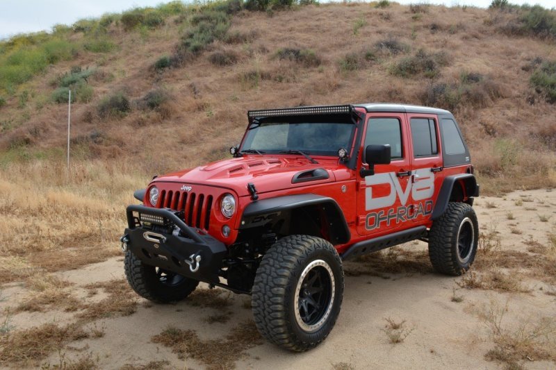 DV8 Offroad 07-18 Jeep Wrangler JK Metal Heat Dispersion Hood - Primer Black - Crew Original