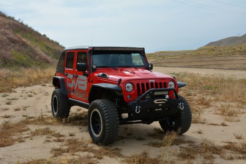 DV8 Offroad 07-18 Jeep Wrangler JK Metal Heat Dispersion Hood - Primer Black - Crew Original