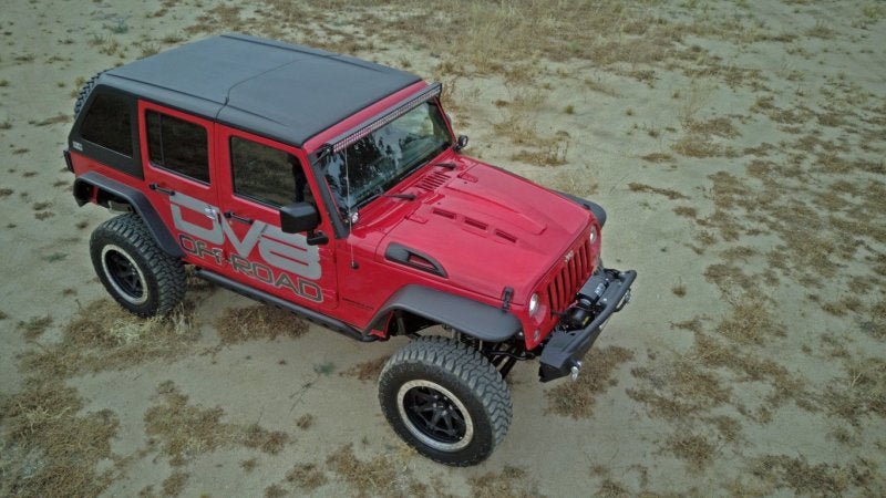 DV8 Offroad 07-18 Jeep Wrangler JK Metal Heat Dispersion Hood - Primer Black - Crew Original