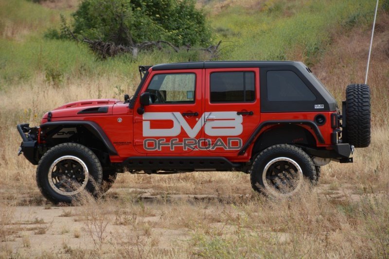 DV8 Offroad 07-18 Jeep Wrangler JK Metal Heat Dispersion Hood - Primer Black - Crew Original