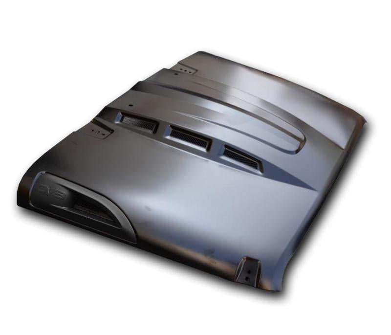 DV8 Offroad 07-18 Jeep Wrangler JK Metal Heat Dispersion Hood - Primer Black - Crew Original
