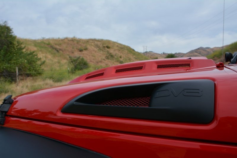 DV8 Offroad 07-18 Jeep Wrangler JK Metal Heat Dispersion Hood - Primer Black - Crew Original