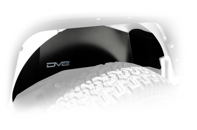 DV8 Offroad 07-18 Jeep Wrangler JK Rear Aluminum Inner Fender - Black - Crew Original