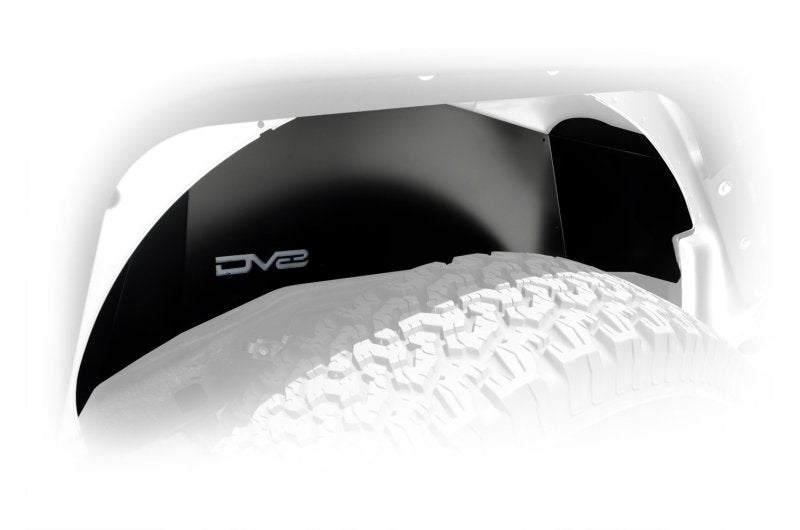 DV8 Offroad 07-18 Jeep Wrangler JK Rear Aluminum Inner Fender - Black - Crew Original