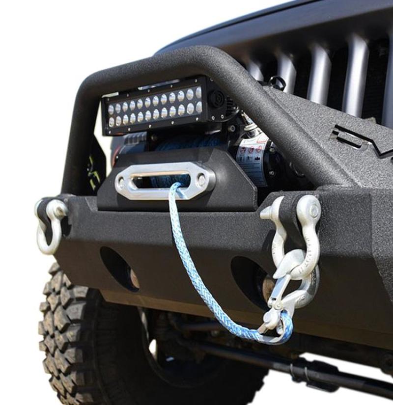 DV8 Offroad 07-18 Jeep Wrangler JK/JL FS-15 Steel Stubby Front Bumper w/ Fog Lights - Crew Original