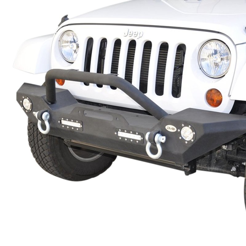 DV8 Offroad 07-18 Jeep Wrangler JK/JL FS-7 Mid Length Steel Front Bumper w/ LED Lights - Crew Original