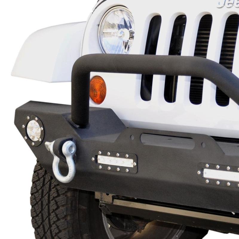 DV8 Offroad 07-18 Jeep Wrangler JK/JL FS-7 Mid Length Steel Front Bumper w/ LED Lights - Crew Original