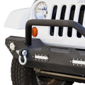 DV8 Offroad 07-18 Jeep Wrangler JK/JL FS-7 Mid Length Steel Front Bumper w/ LED Lights - Crew Original