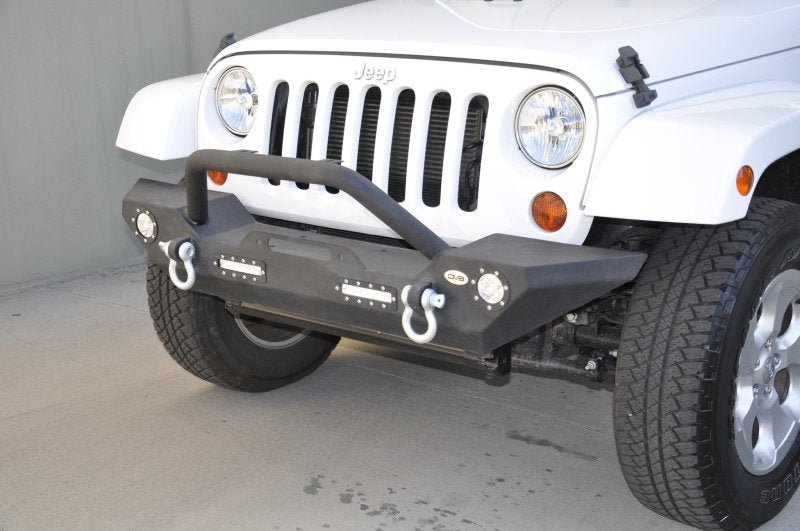 DV8 Offroad 07-18 Jeep Wrangler JK/JL FS-7 Mid Length Steel Front Bumper w/ LED Lights - Crew Original
