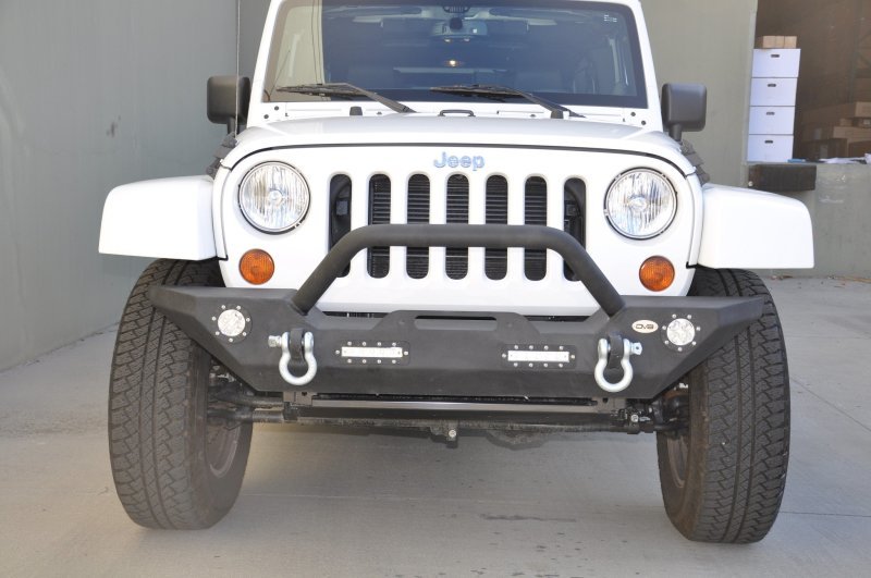 DV8 Offroad 07-18 Jeep Wrangler JK/JL FS-7 Mid Length Steel Front Bumper w/ LED Lights - Crew Original