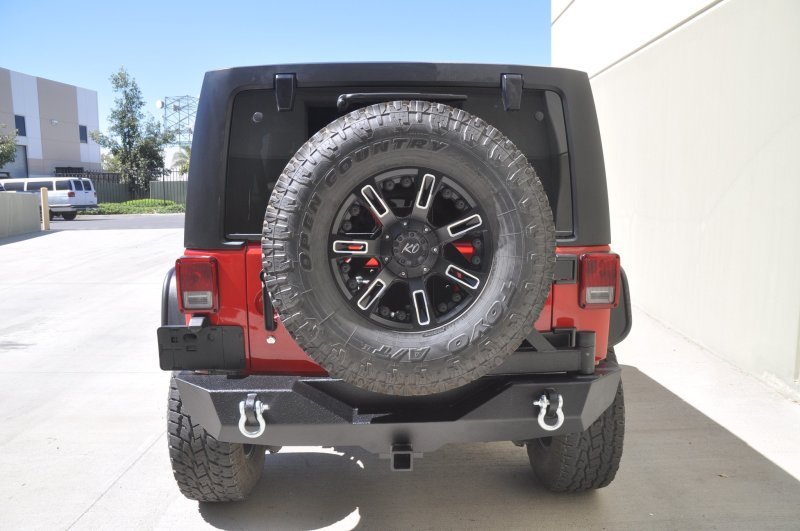 DV8 Offroad 07-18 Jeep Wrangler RS-2 Single Action Rear Bumper & Tire Carrier w/ Bearing - Crew Original