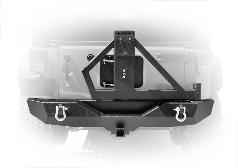 DV8 Offroad 07-18 Jeep Wrangler RS-2 Single Action Rear Bumper & Tire Carrier w/ Bearing - Crew Original