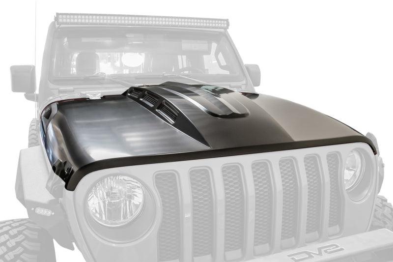 DV8 Offroad 18+ Jeep JL Heat Dispersion Hood - Primer Black - Crew Original
