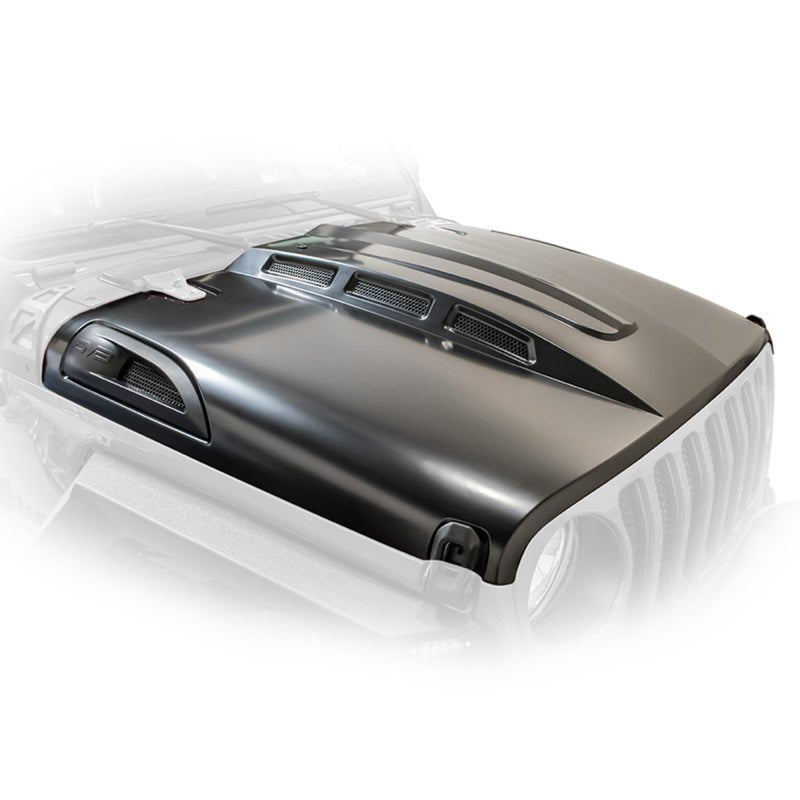 DV8 Offroad 18+ Jeep JL Heat Dispersion Hood - Primer Black - Crew Original