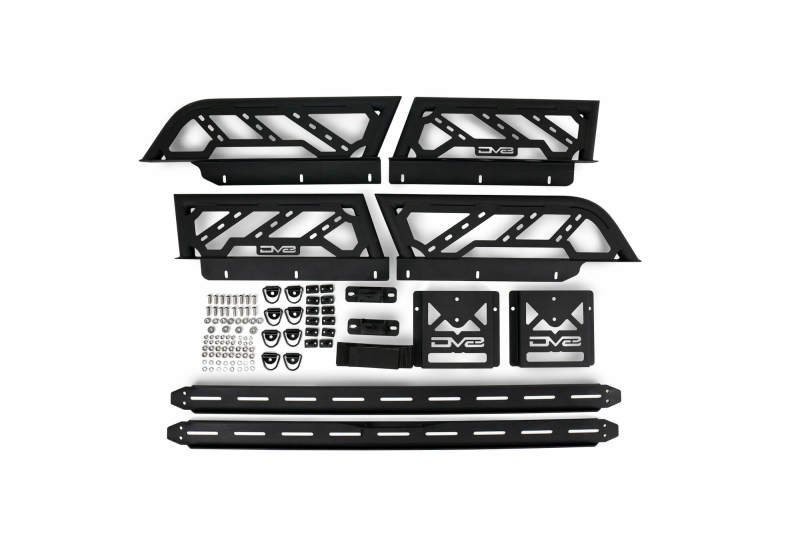 DV8 Offroad 20-22 Jeep Gladiator JT / 05-21 Toyota Tacoma Overland Bed Rack - 2pc. Adjustable - Crew Original