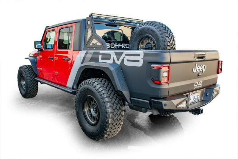 DV8 Offroad 2019+ Jeep Gladiator Universal Stand Up In-Bed Tire Carrier - Crew Original