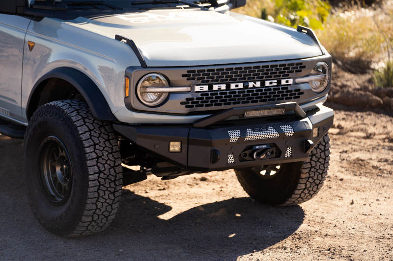 DV8 Offroad 2021+ Ford Bronco Front Bumper Winch Capable w/ Optional Bull Bar/Aux Light Opening - Crew Original