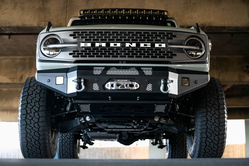 DV8 Offroad 2021+ Ford Bronco Front Bumper Winch Capable w/ Optional Bull Bar/Aux Light Opening - Crew Original