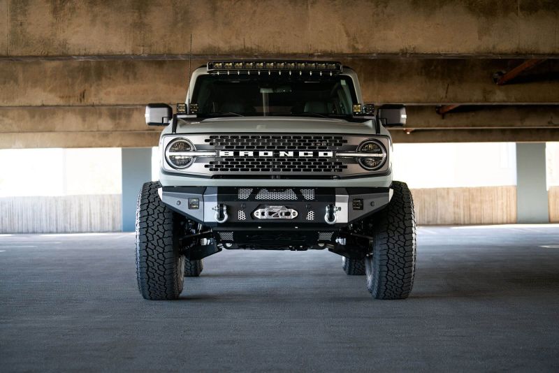DV8 Offroad 2021+ Ford Bronco Front Bumper Winch Capable w/ Optional Bull Bar/Aux Light Opening - Crew Original