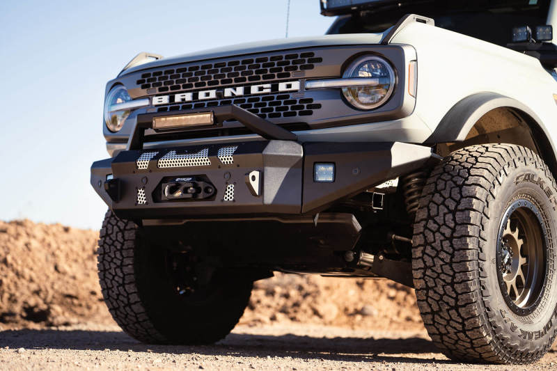 DV8 Offroad 2021+ Ford Bronco Front Bumper Winch Capable w/ Optional Bull Bar/Aux Light Opening - Crew Original