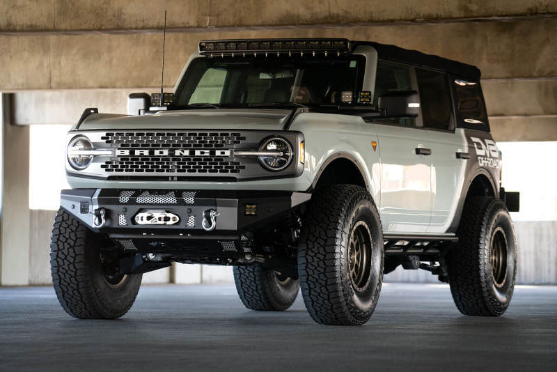 DV8 Offroad 2021+ Ford Bronco Front Bumper Winch Capable w/ Optional Bull Bar/Aux Light Opening - Crew Original