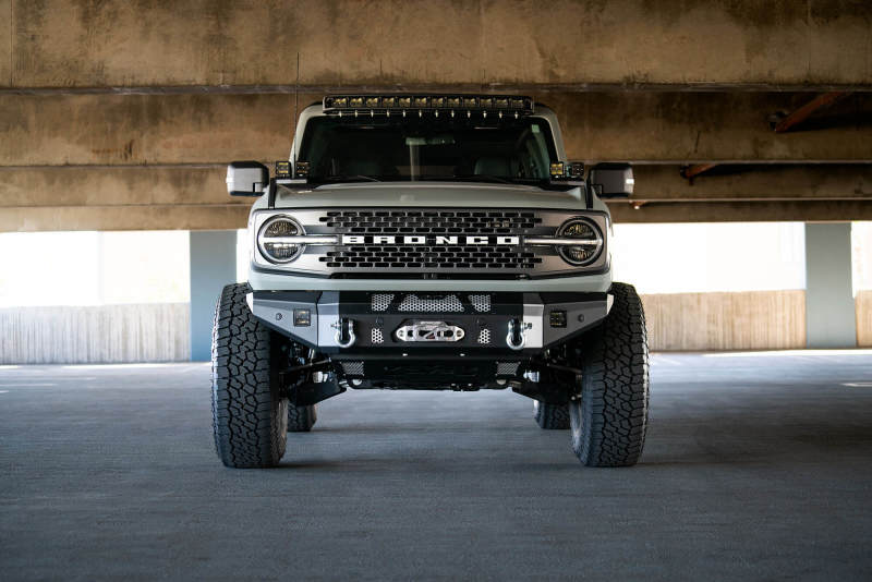 DV8 Offroad 2021+ Ford Bronco Front Bumper Winch Capable w/ Optional Bull Bar/Aux Light Opening - Crew Original