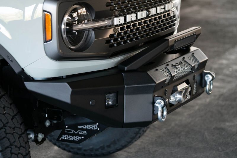 DV8 Offroad 2021+ Ford Bronco Front Bumper Winch Capable w/ Optional Bull Bar/Aux Light Opening - Crew Original