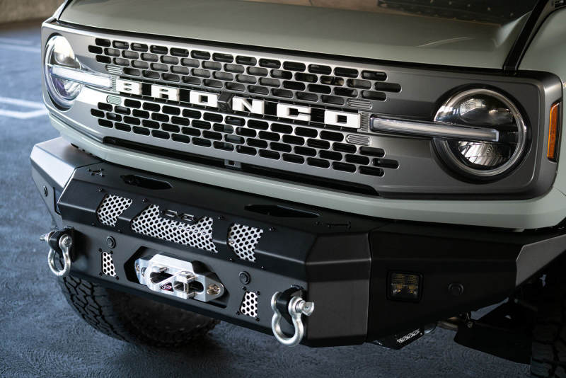 DV8 Offroad 2021+ Ford Bronco Front Bumper Winch Capable w/ Optional Bull Bar/Aux Light Opening - Crew Original